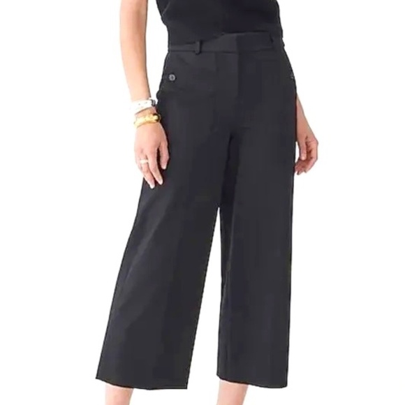 J. Crew Sydney wide-leg pants in bi-stretch cotton blend - Picture 1 of 10